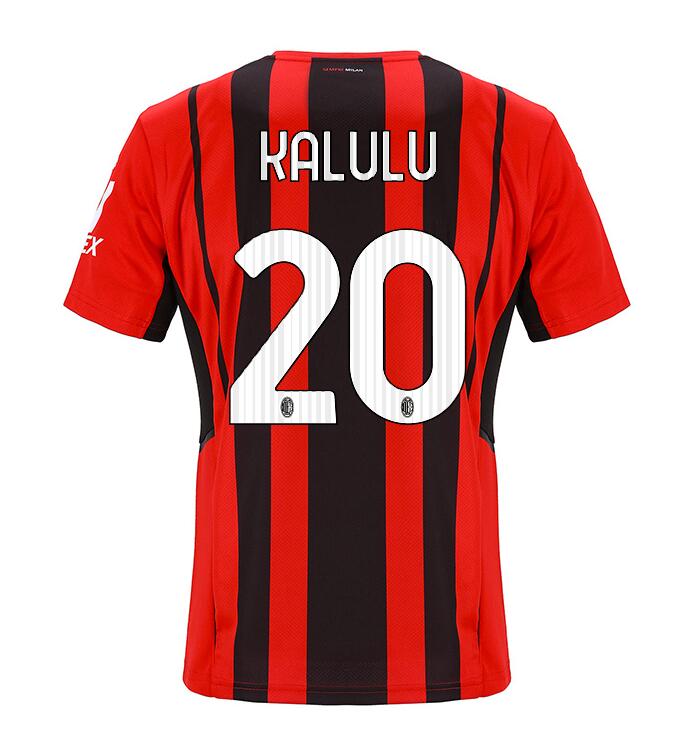 2021/22 AC Milan Home Kit Soccer Jersey with KALULU 20 printing